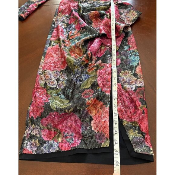 CHIARA BONI La Petite Robe NWT  Cesarima Floral Sequined Midi Dress Size 2 - Picture 15 of 17